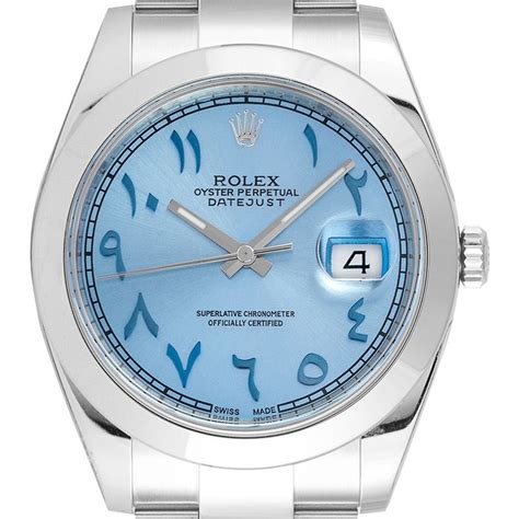 rolex arabic dial blue face|arabic dial Rolex iced out.